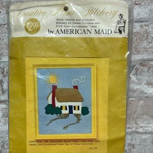 Vintage Creative Mini Stitchery By American Maid With Matching Frame. Needle Inc